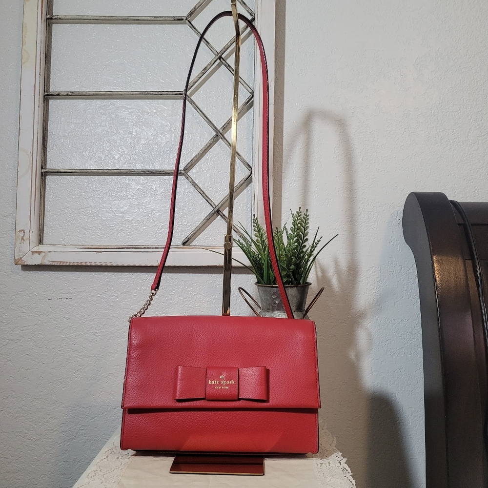Kate Spade Red Zanni Shoulder Crossbody Bag with Bow